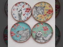 New design animal pattern Spring Summer series ceramic dinner set tableware with flower pattern