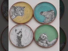 Animal Zebra Tiger Printing Stoneware Plate For Kids Heath Ceramics Dinner Plates