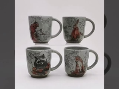 Custom Printed Coffee Mugs Animal Ceramic Mug With 3D Decal On Glaze For Harvest