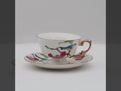 White Gold Rim Afternoon Tea Set With Cups And Saucers Porcelain Teapot And Cup Set