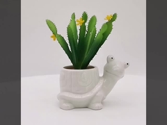 Hot sale custom white stoneware succulent 3D Snail shaped flower succulent pots planter