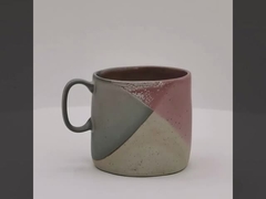 Ceramic 3D Pink and White Mug Ceramic Coffee Milk Mug with 3d reactive glaze