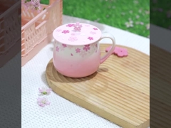 S&K New Spring Summer Flower Ceramic Custom Coffee Mugs Cups with lid as gift for customization
