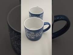 Customized ceramic mug Blue and white cat cup