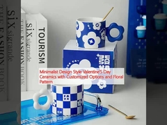 Minimalist Design Style Valentine'S Day Ceramics with Customized Options and Floral Pattern