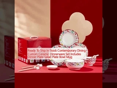 In Stock Dining Custom Ceramic Dinnerware Set Includes Dinner Plate Salad Plate Bowl Mug