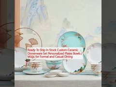 In Stock Custom Ceramic Dinnerware Set Personalized Plates Bowls / Mugs for Formal and Casual Dining