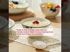 In Stock Customized Ceramic Bowls For Four Ensuring Food Safety And Unique Personalization