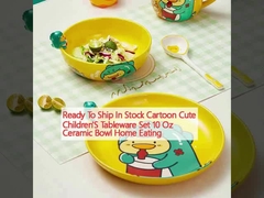 Ready To Ship In Stock Cartoon Cute Children'S Tableware Set 10 Oz  Ceramic Bowl Home Eating