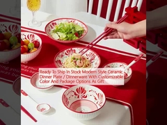 In Stock Modern Style Ceramic Dinner Plate Dinnerware With Customizable Options As Gift