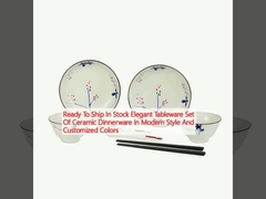 In Stock Elegant Tableware Set Of Ceramic Dinnerware In Modern Style And Customized Colors