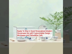 Ready To Ship In Stock Personalized Modern Dinnerware Set with Microwave Dishwasher Safe