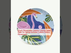 8 Inch Dinnerware Ceramic Colorful Salad Plate For Spring Summer Custom Pottery Dinnerware