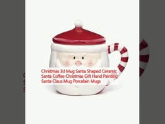 Christmas 3d Mug Santa Shaped Ceramic Santa Coffee Christmas Gift Hand Painting Santa Claus Mug 