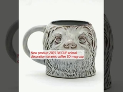 New product 2025 3d CUP animal decoration ceramic coffee 3D mug cup