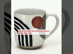 Round Colorful Hand Painting Ceramic Coffee Mug Cup