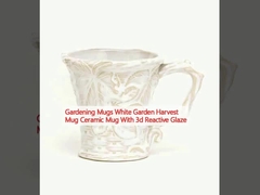 Gardening Mugs White Garden Harvest Mug Ceramic Mug With 3d Reactive Glaze