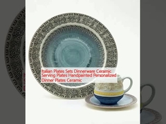 Italian Plates Sets Dinnerware Ceramic Serving Plates Handpainted Personalized Dinner Plates Ceramic