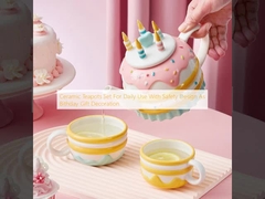Ceramic Teapots Set For Daily Use With Safety Design As Bithday Gift Decoration